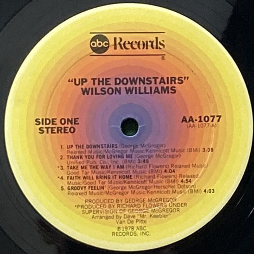 WILSON WILLIAMS / UP THE DOWNSTAIRS – VINYL CHAMBER