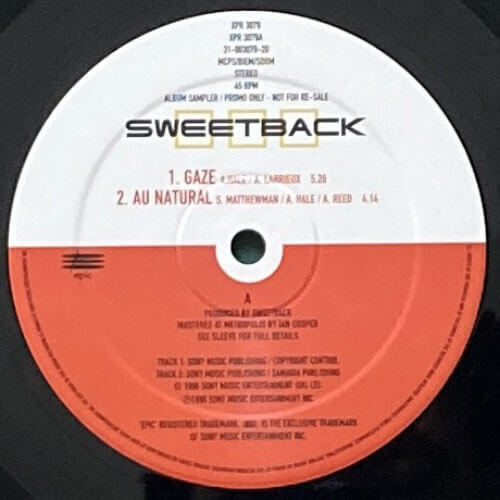 SWEETBACK / SWEETBACK (ALBUM SAMPLER) – VINYL CHAMBER